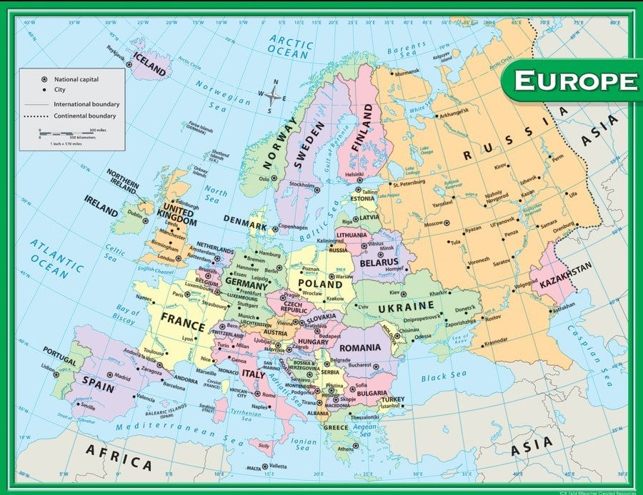 Europe Map Chart (Teacher Created Resources)