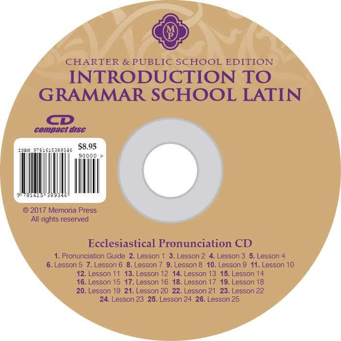 Introduction to Grammar School Latin Pronunciation CD (Ecclesiastical)-Charter/Public Edition