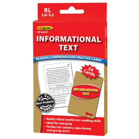 Informational Text Practice Cards Red Level