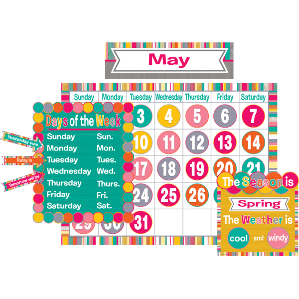 Tropical Punch Calendar Bulletin Board (Teacher Created Resources)