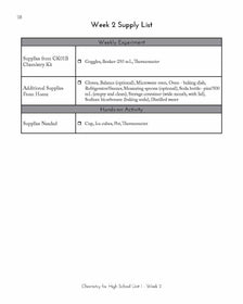 CHEMISTRY FOR HIGH SCHOOL - Elemental Science