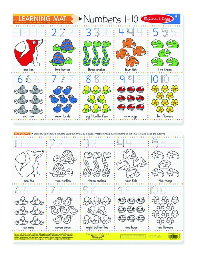 Learning Mat: Numbers 1-10 - Melissa and Doug