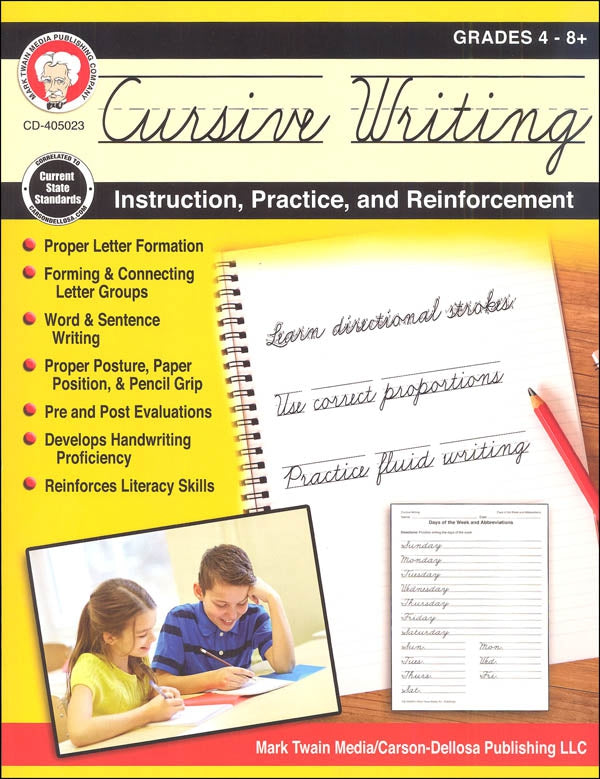 Cursive Writing: Instruction, Practice, and Reinforcement Workbook Grade 4-9