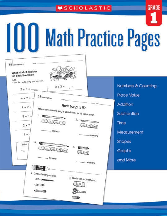 100 Math Practice Pages (Grade 1)