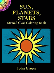 Sun, Planets, Stars Stained Glass Coloring Book