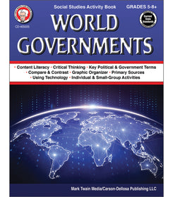 World Governments Workbook Grade 5-12 Paperback-Carson Dellosa