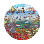 Fish and Boats 500 Piece Round Puzzle - eeBoo