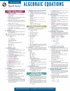 Algebraic Equations - REA's Quick Access Reference Chart