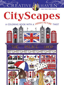 Creative Haven CityScapes: A Coloring Book with a Hidden Picture Twist