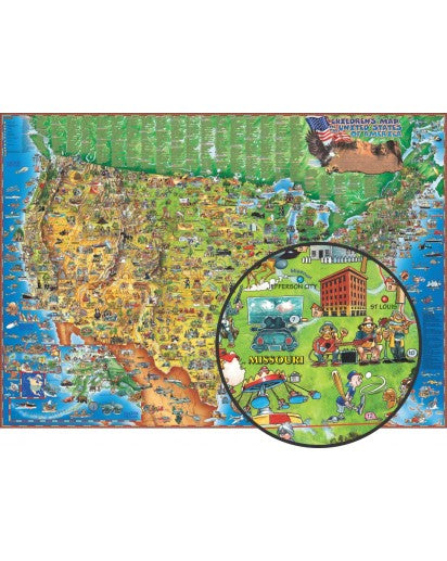 Dino's Illustrated Children's Map of the USA