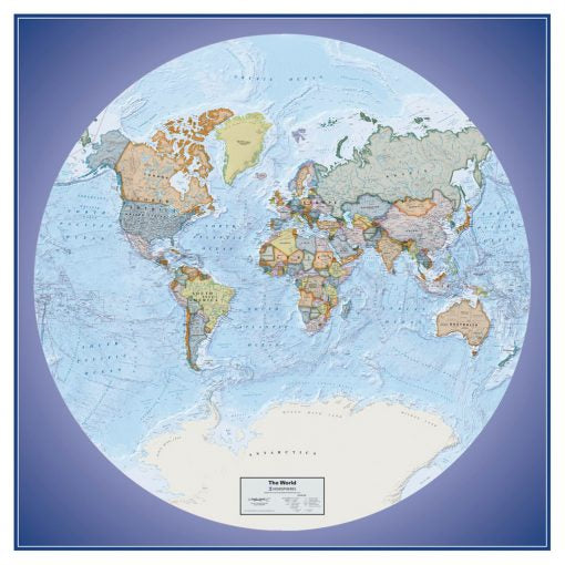 Global View Series World Political Wall Map