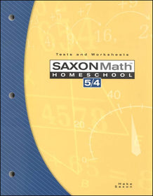 Saxon Math 5/4 Tests and Worksheets (3rd Edition)