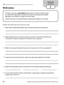 Evan-Moor  Reading Comprehension Fundamentals, Grade 5