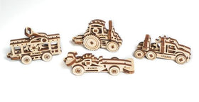 UGears U-Fidget, Vehicles Set of 4 Building Kit