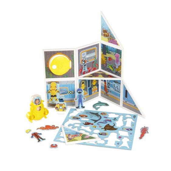 Underwater Adventure with Submarine  - Magneticity Magnetic Tiles Building Playset – Melissa & Doug STEM